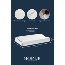MADEMUR Ortopedik Visco Yastık Ergonomik Boyun Destekli Visco Yastık 60X40X11-9 cm