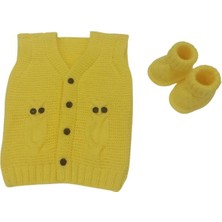 Örgü Baykuş Modeli Bebek Yeleği ve Patiği