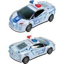 Brother Toys Kırılmaz Korumalı Sesli Işıklı Müzikli Sürtmeli Oyuncak Polis Arabası 15 Cm.