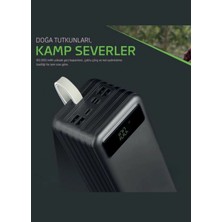 Krizantem 50.000 Powerbank Işıklı-Dijitalgöstergeli-Kablolu Kamp ve Seyahat