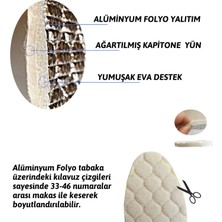 Hakiki Yün Keçe Termal Tabanlık Alüminyum Folyo Yalıtımlı Kışlık Ayakkabı Içi Tabanlığı Kesilebilir