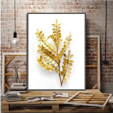 Harikabirev krem-Gold Sevilen Çiçek Kombini Sağ |çerçeveli Temperli Cam Tablo Tekli Dikey