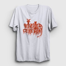 Presmono Unisex Beyaz Logo Perverted Ceremony T-Shirt