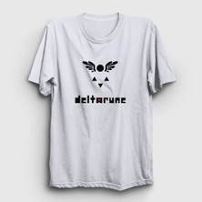 Presmono Unisex Beyaz Logo Deltarune Oyun Undertale T-Shirt