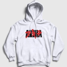 Presmono Unisex Beyaz Logo Anime Movie Film Akira Kapüşonlu Sweatshirt