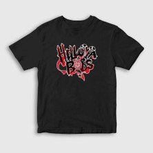 Presmono Unisex Çocuk Siyah Logo Helluva Boss Hazbin Hotel T-Shirt