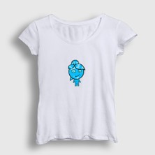 Presmono Kadın Beyaz Ateş ve Su Oyun Watergirl Sevgili T-Shirt