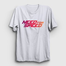 Presmono Unisex Beyaz Logo Oyun Need For Speed T-Shirt
