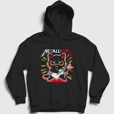 Presmono Unisex Siyah Metallicat Metallica Kedili Kapüşonlu Sweatshirt