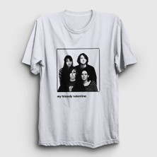 Presmono Unisex Beyaz Band My Bloody Valentine T-Shirt