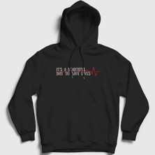 Presmono Unisex Siyah Save Lives Hediye Hemşire Doktor Kapüşonlu Sweatshirt
