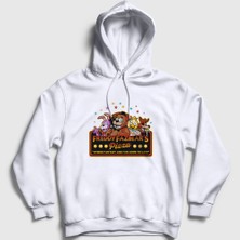 Presmono Unisex Beyaz Pizza Fnaf Five Nights At Freddy's Kapüşonlu Sweatshirt