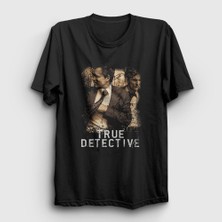 Presmono  Siyah Poster Dizi True Detective T-Shirt