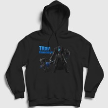 Presmono Unisex Siyah Titan Cameraman Skibidi Toilet Kapüşonlu Sweatshirt
