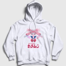 Presmono Unisex Beyaz Serena Usagi V2 Sailor Moon Ay Savaşçısı Kapüşonlu Sweatshirt