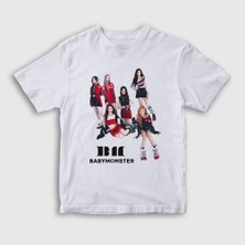 Presmono  Çocuk Beyaz Band K Pop Baby Monster Babymonster T-Shirt