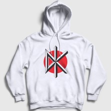 Presmono Unisex Beyaz Logo Müzik Dead Kennedys Kapüşonlu Sweatshirt