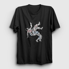 Presmono  Siyah Astronot Ufc Mma Hediye Güreşçi Güreş T-Shirt