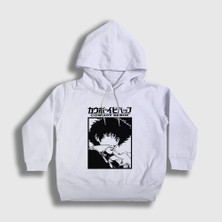Presmono Unisex Çocuk Beyaz Poster Anime Cowboy Bebop Kapüşonlu Sweatshirt