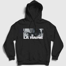 Presmono Unisex Siyah Vinz Eyes Film La Haine Kapüşonlu Sweatshirt