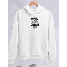 Tarz Yeri Kışlık Üç Iplik Kapşonlu Sweatshirt - Beyaz