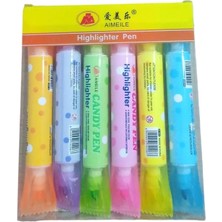 Aimelie A-201 Şeker Şekilli Fosforlu Kalem Seti 6'lı