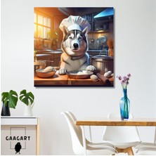 Tekno Trust Kare Kanvas Mutfak Tablosu Aşçı Hayvanlar Sibirya Kurdu