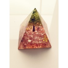 Tekno Trust Orgonit Piramit  Doğal Taşlar ve Bakır Tellerle Donatılmış Dekoratif Obje