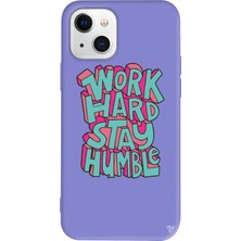 iPhone 15 Plus Uyumlu Lila Renkli Silikon Work Hard  Telefon Kılıfı