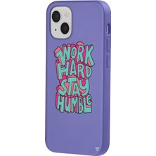 iPhone 15 Plus Uyumlu Lila Renkli Silikon Work Hard  Telefon Kılıfı