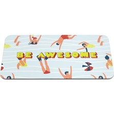 Be Awesome - Geri Dönüşümlü Unisex Elastik Baskılı Bileklik ve Hatırlatıcı Kart