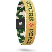 Nature And Peace - Geri Dönüşümlü Unisex Elastik Baskılı Bileklik ve Hatırlatıcı Kart
