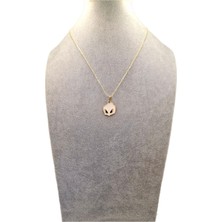 Han Ticarethane Altın Renk Beyaz Uzaylı Kolye