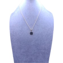 Han Ticarethane Siyah Çiçek Model Kolye