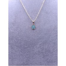 Han Ticarethane Turkuaz Çiçek Model Kolye