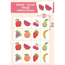 Meyveler Temalı Ahşap Eşleştirme Oyunu Memory Game Fruit Woody