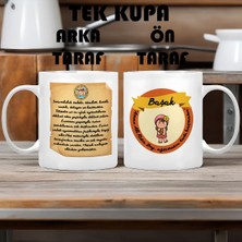 Eshamper Başak Burcu (Virgo) Türkçe Porselen Kupa Bardak Büyük Boy 300 ml Tek Adet