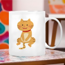 Eshamper Sevimli Kedicikler | 1 Adet Büyük Boy 300 ml + 1 Adet Bardak Altlığı | Sevimli Hayvanlar