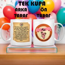 Eshamper Koç Burcu (Aries) Türkçe Porselen Kupa Bardak Büyük Boy 300 ml Tek Adet