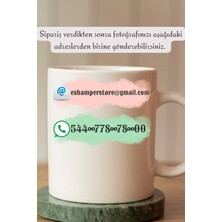 Eshamper Kişiselleştirilebilir Fotoğraflı ve Yazılı Porselen Kupa - 1 Adet Büyük Boy (300 Ml) Kupa Bardak