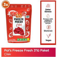 Pol's Freeze Fresh Çilek 15 g x 3 adet Dondurularak Kurutulmuş Meyve