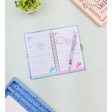 Giftmoda Sevimli Desenli Kilitli Defter ve Kalem Seti