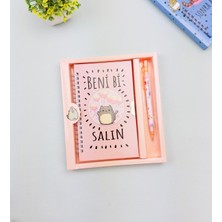 Giftmoda Sevimli Desenli Kilitli Defter ve Kalem Seti