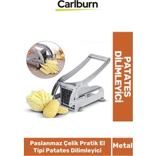 Carlburn Özel Üretim Ergonomik Dayanıklı Paslanmaz Çelik Ince Eşit Bölen Pratik El Tipi Patates Dilimleyici
