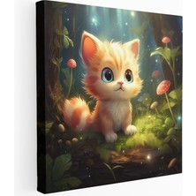 Painted Anarchy Karikatür Kedi Yavrusu Macera Kanvas Tablo, 30X30