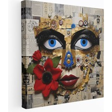Painted Anarchy Karışık Teknik Nazar Boncuğu Tablo - Nazar Boncuğu, Kolaj, Nazar Boncuğu, Kanvas Tablo, 30X30