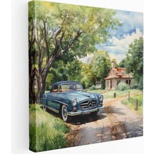 Painted Anarchy Suluboya Kırsal Araba Kanvas Tablo, 30X30