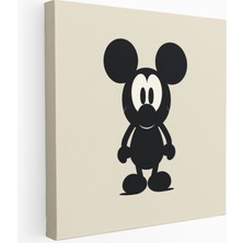 Painted Anarchy Minimalist Mickey Mouse Siluet Kanvas Tablo, 30X30
