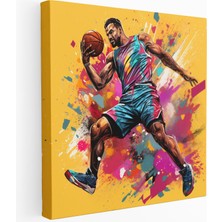 Painted Anarchy Pop Art Basketbol Smaç Kanvas Tablo, 30X30