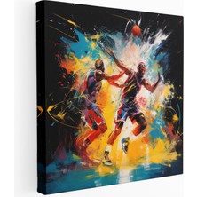 Painted Anarchy Yoğun Basketbol Maçı Soyut Kanvas Tablo, 30X30